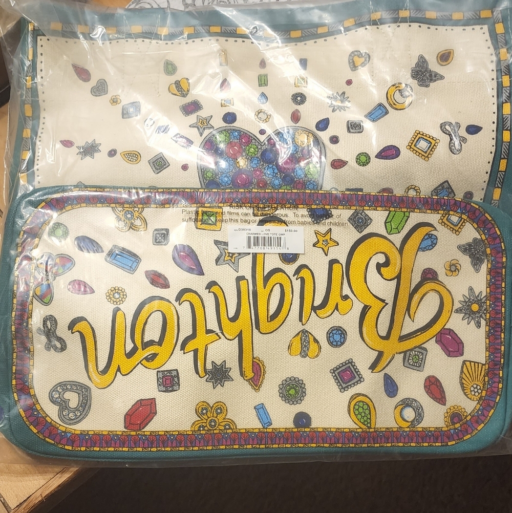 Brighton Jewel-Patterned Tote Bag with Teal Accents